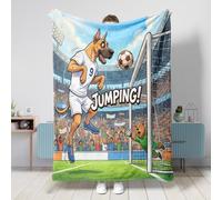 Manta de fútbol con diseño de perro gran danés 2026, 60 x 80 pulgadas, manta mullida grande y pequeña para sofá, sala de estar, playa, viajes, decoración deportiva para el hogar