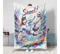 Manta de fútbol Malamute de los Alaska 2026 de 60 x 80 pulgadas, manta suave y acogedora para sofá, sala de estar, playa, viajes, decoración deportiva para el hogar