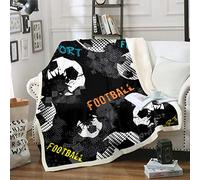 Manta de fútbol para niños, Manta de Sherpa con temática Deportiva para sofá, Silla, sofá, diseño de Pelota de fútbol, Manta de Forro Polar Estilo fútbol Americano, Manta de Felpa cálida para decorac