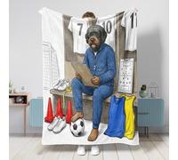 Manta de fútbol portugués con diseño de perro de agua portugués de 40 x 50 pulgadas, lista para combinar con cachorros, coach Full, King, Queen, manta mullida para sofá, sala de estar, playa, viajes