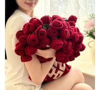 Manta de ganchillo con ramo de flores, hecha a mano con flores de rosas, regalo para el día de San Valentín para ella, regalo romántico para su novia, mamá, día de la madre, boda, aniversario