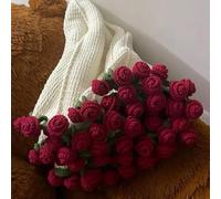 Manta de ganchillo con rosas - Manta de punto 3D hecha a mano, regalo suave y acogedor para ella, kit de bricolaje o producto terminado, 60 cm