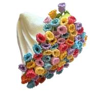 Manta De Ganchillo De Ramo De Flores - Crepola Lanzada De Ganchillo Hecho A Mano | Kit De Punto De Alfombra Floral Suave Decoración Del Hogar Lavable A Máquina Para Los Príncipes