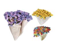 Manta de ganchillo hecha a mano: alfombra de ramo floral, manta de forro polar grande, kit de punto de algodón grueso, decoración del hogar suave y cómoda | Habitación de bebé