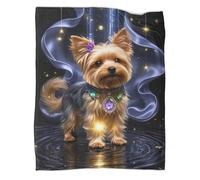 Manta De Impresión 3D Yorkshire Terrier De Felpa Manta Muy Suave Y Cálida De Franela para Sofá Cama para Niños Adultos 70x80inch(180x200cm)