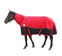 Manta de invierno 1800D para el cuidado del caballo, manta impermeable de peso medio con cubierta de cuello desmontable (145 cm de EE. UU.)
