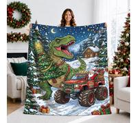 Manta de invierno con diseño de camión monstruo de Papá Noel, 127 x 152 cm