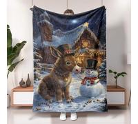 Manta de invierno con diseño de reno del país de las maravillas, manta de decoración navideña marrón, manta de felpa suave y acogedora para sofá, camping, viajes, picnics, todas las estaciones, 60 x
