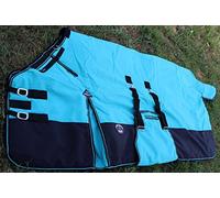Manta de invierno para caballo de 1.200 D gruesa e impermeable, 152,4 cm, negro, turquesa, (Turquoise Black)