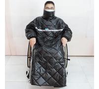 Manta de invierno para silla de ruedas, impermeable, resistente al viento, cálida y de cuerpo entero, con mangas y protector de lluvia para usuarios de sillas de ruedas, tamaño adulto