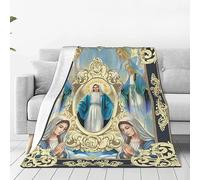 Manta de la Virgen María, manta para madre de Dios, regalos religiosos para mujeres y hombres, oración de fe cristiana, manta de decoración de escritura católica, manta cálida y suave de franela de