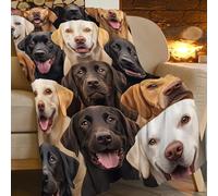 Manta de Labrador para niñas y niños, manta de chocolate Retriever, suave, acogedora, cálida y mullida, ropa de cama de franela para perros, regalos de animales de peluche para los amantes de los