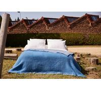 Manta de Lana Myosotis/Ciel 220 x 240 cm - POYET Motte - Gama Aubisque - Made in France