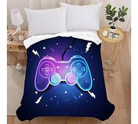 Manta de Mando Gamer Throw Blanket Para Niño Hija Hijo,Manta de Franela de Fraffiti Púrpura Negro Aazul Controlador de Videojuego Para Decoración del Sofá del Dormitorio (Color 3, 150x200 cm)