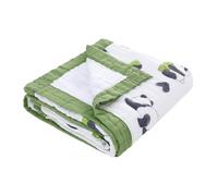 Manta de muselina para bebé de 6 capas, manta de algodón suave y transpirable, manta envolvente para niñas y niños, 110 x 110 cm (panda)