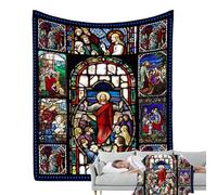 Manta de Navidad de Jesús, juego de manta para Navidad, manta suave de invierno, ropa de cama novedosa para ver la televisión, dormir, acampar, aprender
