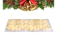 Manta de nieve navideña con rollo - Manta de nieve polar suave con decoración luminosa, mantel artificial plegable 8 modos de iluminación, decoración para interiores al aire libre, invierno, fiestas