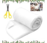 Manta de Nieve Navideña, Manta de Nieve Artificial, Nieve Falsa Navideña, Esponjosa y Suave Nieve Artificial, Navidad Manta de Nieve 150 x 40cm + Tijeras, para Decoración de Fondo de Aldea Navideña