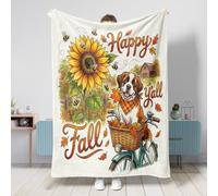 Manta de otoño con diseño de perro San Bernardo de 40 x 50 pulgadas, manta mullida grande y pequeña para sofá, sala de estar, playa, viajes, decoración de sofá para el hogar