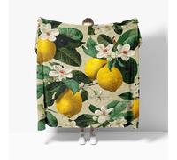Manta de Peluche de Lana IlustracióN de Pintura Al óLeo de LimóN Manta de Estar Caliente Otoño Invierno Suave XXL, De Color Claro Frazada de Franela Sherpa para Sofá Cama, para Niños Niñas