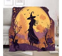 Manta de Peluche de Lana Magia Cuentos de Hadas Anime Halloween Manta de Estar Caliente Otoño Invierno Suave XL, PúRpura Frazada de Franela Sherpa para Sofá Cama, para Niños Niñas