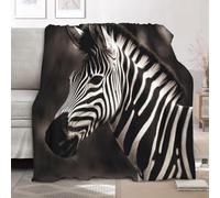 Manta de Peluche de Lana Primer Plano de Una Cebra Animal Manta de Estar Caliente Otoño Invierno Suave XL, En Blanco Y Negro Frazada de Franela Sherpa para Sofá Cama, para Niños Niñas