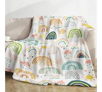 Manta de Peluche para Niños Arcoíris, Manta Boho Arcoíris, Suave Franela Cálida Piel de Llorón Fleece Manta Arcoíris Bohemian para Adolescentes Niñas Niños Regalos de Cumpleaños Dormitorio, 130x152cm