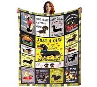 Manta de perro salchicha acogedora y cálida manta de franela para perro, lindo cachorro salchicha, decoración de sofá, cumpleaños para mujeres, niños, adultos y hombres, 80 x 60 pulgadas