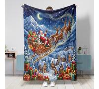 Manta de perro Whippet de Navidad de 40 x 50 pulgadas, regalo festivo de trineo suave y acogedor, manta de franela para sofá, cama, playa, viajes, decoración de sofá de Navidad para el hogar