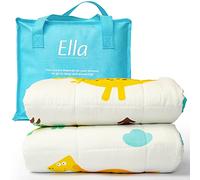 Manta de peso Ella para niños 3,2 kg 100x150 cm - Manta terapéutica, para reducir el estrés y la ansiedad, cuentas de vidrio hipoalergénicas, capa exterior de algodón suave y refrescante, para niños