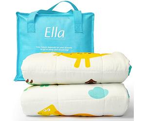 Manta de peso Ella para niños 3,2 kg 100x150 cm - Manta terapéutica, para reducir el estrés y la ansiedad, cuentas de vidrio hipoalergénicas, capa exterior de algodón suave y refrescante, para niños