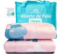 Manta de Peso Infantil Ella 3,2 kg 100x150 cm - Manta Terapéutica, para Reducción de Estrés y Ansiedad, Perlas de Vidrio Hipoalergénicas, Capa Exterior de Algodón Suave y Refrescante, para Niños de 25