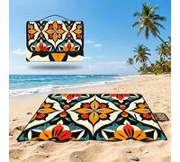 Manta de Picnic 150x180cm, Mandala Manta Picnic Impermeable, Patchwork (1) Esterilla de Playa Alfombra de Exterior, Picnic Blanket Plegable con Asa para Camping,Jardín,Césped,Playa,Senderismo UZ-159