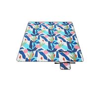 SONGMICS GCM087Q03 - Manta de pícnic, 200 x 200 cm, Gran Alfombra, para Camping, Parque, jardín, Playa, Repelente al Agua, Lavable a máquina, Plegable, diseño de Helecho Multicolor
