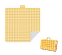 Manta de Picnic 200 x 200 cm, Manta de Picnic Impermeable y Plegable, Esterilla Picnic Impermeable, Alfombra de Picnic, Manta Picnic Plegable, para Acampar la Playa del Parque de Senderismo (Amarillo)