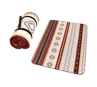 Manta de picnic impermeable de gran tamaño, alfombrilla gruesa resistente a la arena, con asa de transporte para acampar en la playa familiar, 200 x 200 cm (beige)