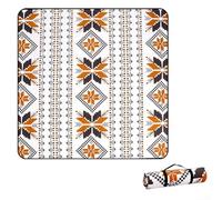 Manta de picnic portátil impermeable con tela de triple capa resistente al desgaste, diseño plegable con correa ajustable, ligera para un fácil transporte (rayas azules)