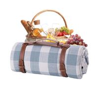 Manta de picnic portátil impermeable - Esterilla de camping plegable portátil de 2 x 1,5 m con correa de transporte de cuero PU, de suelo resistente | Perfecto para la playa, el parque