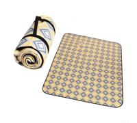 Manta de picnic portátil mide 200 x 200 cm, se pliega a 35 x 40 x 11 cm con asa de transporte y hombro ajustable (amarillo)