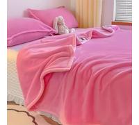 Manta de piel sintética, Felpa supersuave decorativa de doble cara, acogedora, esponjosa y ligera, con rayas(Pink 2,120 * 200cm)