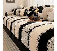 Manta de piel sintética, Funda de sofá súper suave y elegante, cojín for alféizar ventana, funda terciopelo grueso(Brown 1,90 * 70cm)