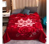 Manta de piel sintética, Manta de felpa vellón invierno pesada tamaño Queen, manta visón coreano 6. lb, suave y cálida, 71 x 87 pulgadas(Style09,150x200cm)