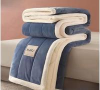 Manta de piel sintética, Piel sintética suave, felpa esponjosa, manta decorativa de doble cara lujo súper(Blue,100 * 150cm)