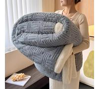 Manta de piel sintética, Piel sintética suave, felpa esponjosa, sofá súper de lujo doble cara decorativo cálido y cómodo, manta vellón(Blue 1,180 * 200cm)