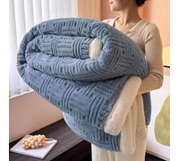 Manta de piel sintética, Piel sintética suave, felpa esponjosa, sofá súper de lujo doble cara decorativo cálido y cómodo, manta vellón(Blue 2,200 * 230cm)