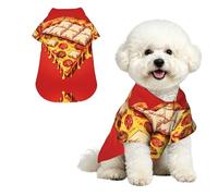 Manta de pizza XL para mascotas, camisa hawaiana para perros pequeños, bonito traje de playa de verano para cachorros, ropa suave y transpirable para gatos con botones
