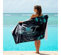 Manta de playa con estampado de calavera gótica, murciélago, microfibra, grande, a prueba de arena, toalla de baño de secado rápido, diseño de arte mágico de alquimia para adultos al aire libre