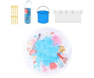 Manta De Playa Piscina - 1,4 Metros Fibra Poliéster | Estanque Costero para Bebé - con Transporte | Juguete Solar Plegable Aire Libre Tipo Viaje Escapada Vacaciones Picnic | Equipo Portátil