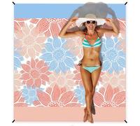 Manta de playa resistente al agua, supergrande, 210 cm x 200 cm, con 3 bolsillos con cremallera, ultraligera y portátil, manta de picnic de 0,36 kg para la playa, camping, pícnic, excursiones
