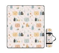 Manta de playa y pícnic lavable 150 x 200 cm, manta de playa sin arena, manta de camping impermeable con asa, manta plegable de senderismo al aire libre, estructura acolchada de tres capas, perfecta